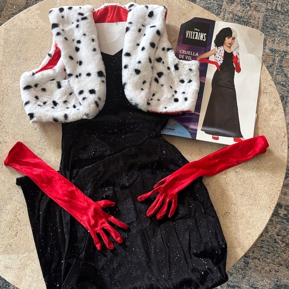 None Other - Cruella de Vil size XL 14/16 Kids Costume - Black and Red
